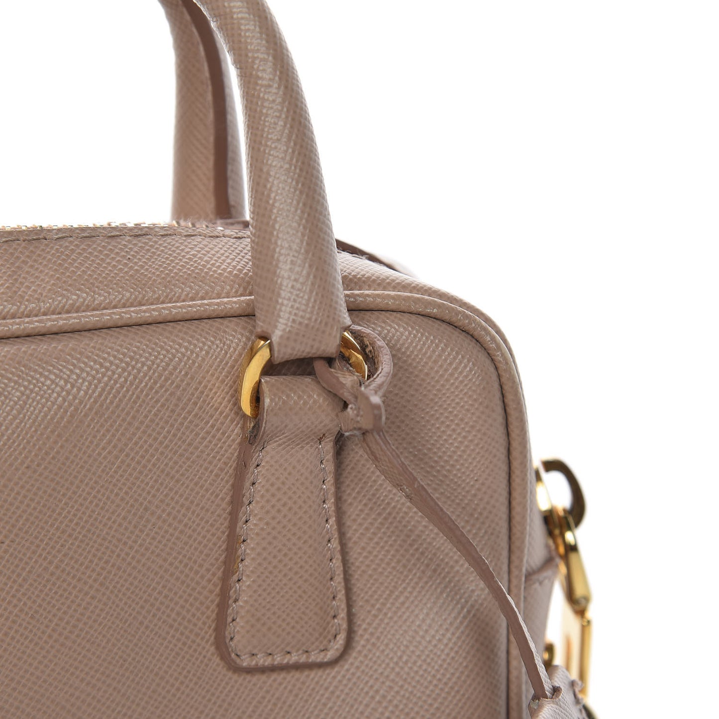 Saffiano Lux Mini Top Handle Crossbody Cammeo