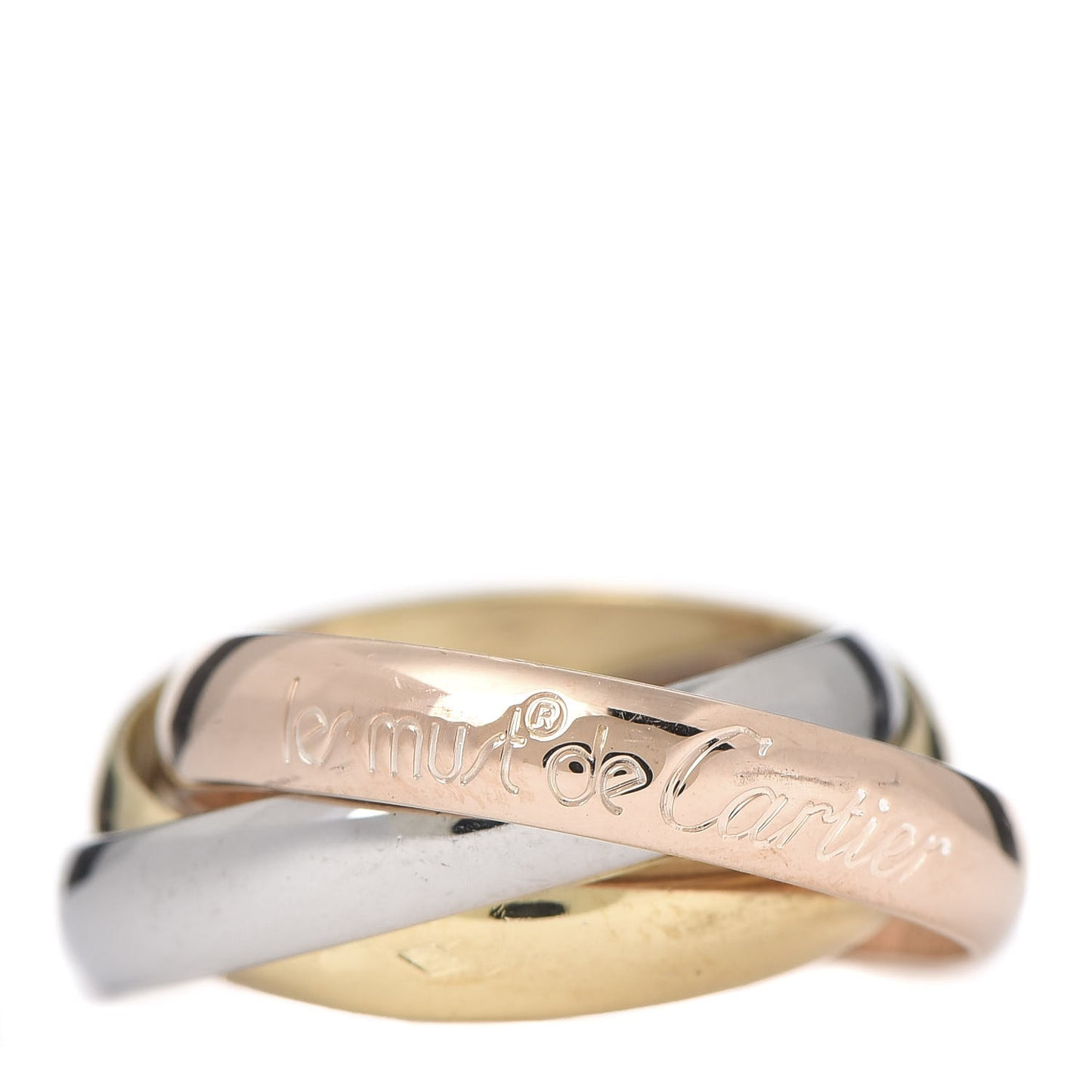 18K Pink Yellow White Gold Classic Les Must De Trinity Ring 49 4.75