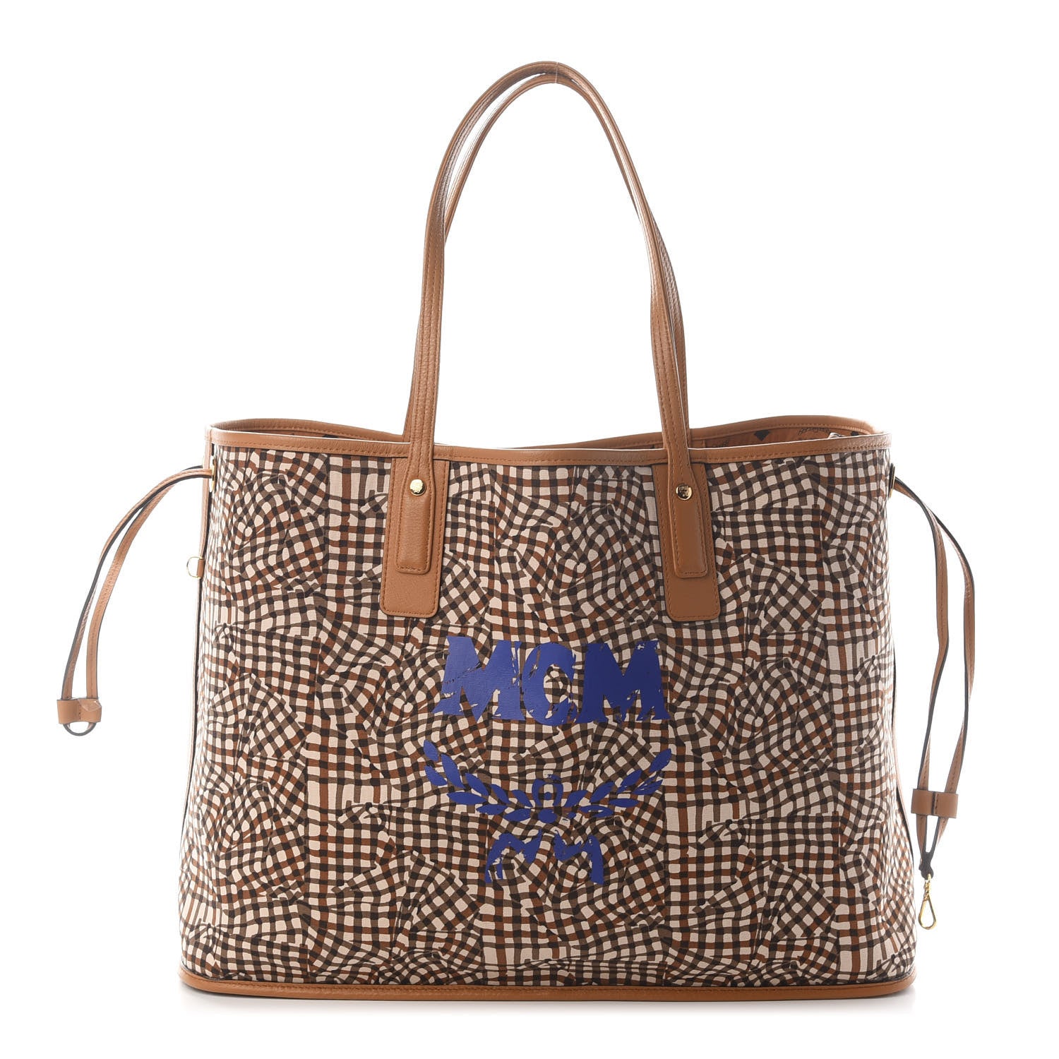 MCM Visetos Large Liz Reversible Shopper Tote Cognac 2 of 14