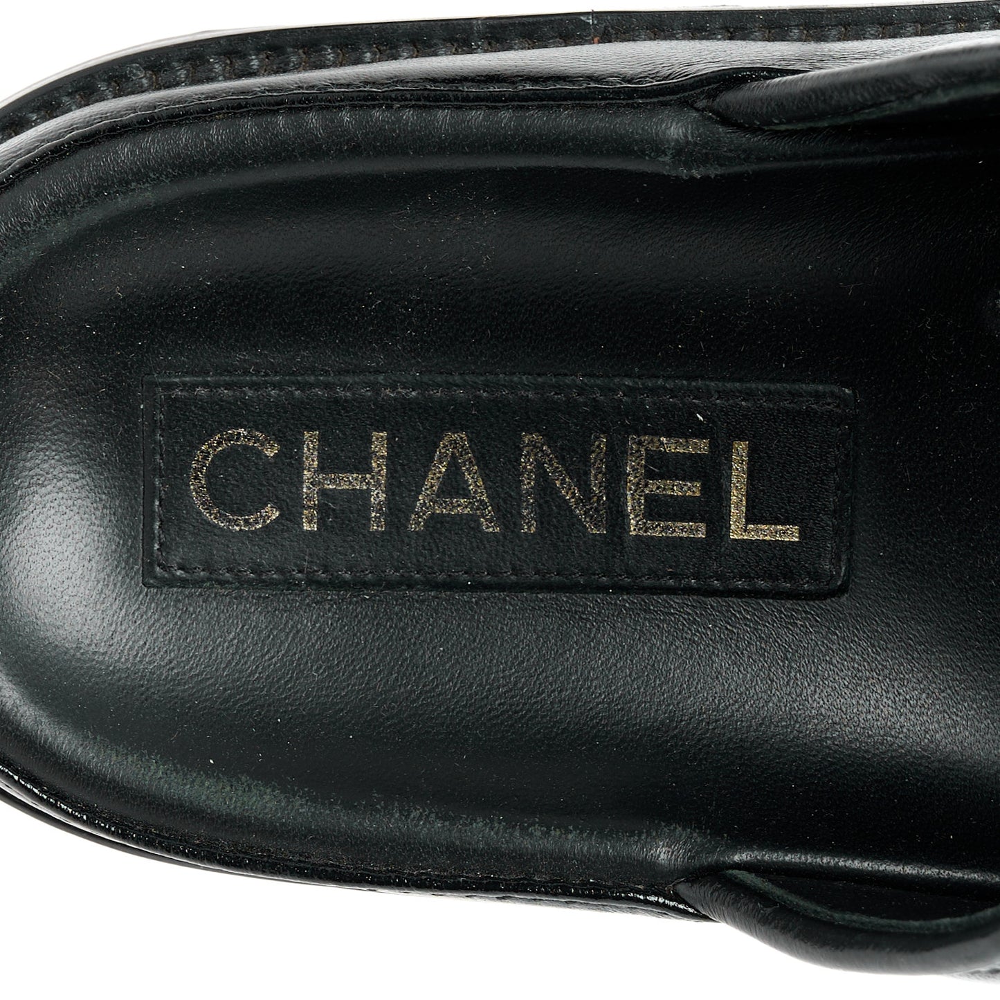 Lambskin Quilted Velcro Dad Chain CC Slide Sandals 41 Black