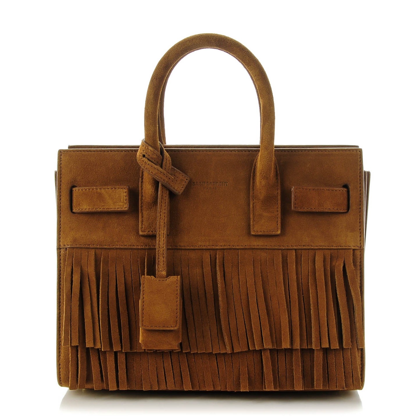 Suede Fringe Nano Sac De Jour Light Ocre