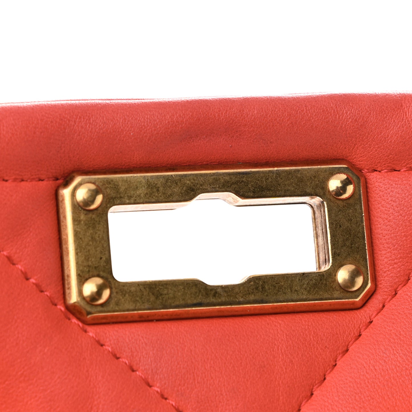 Quilted Lambskin Happy Medium Shoulder Bag Coquelicot Orange