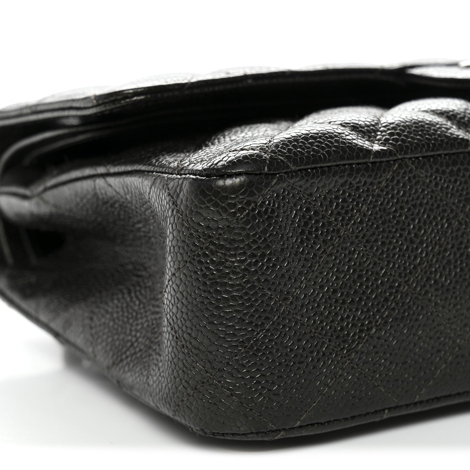 Chanel Metallic Caviar Quilted Medium Double Flap Dark Charcoal 9 of 12