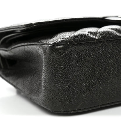 Chanel Metallic Caviar Quilted Medium Double Flap Dark Charcoal 9 of 12