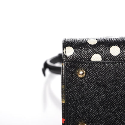 Dolce & Gabbana Dauphine Polka Dot Floral Print Medium Miss Sicily Satchel Black 9 of 13
