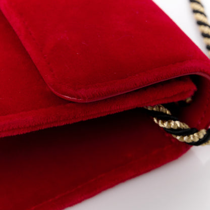 Gucci Velvet Crystal Square G Shoulder Bag Red 14 of 14