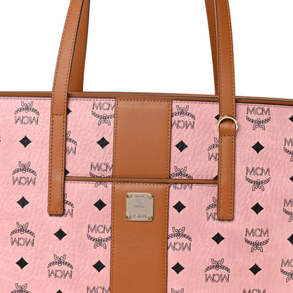 MCM Visetos Medium Anya Zip Top Shopper Tote Soft Pink 8 of 10