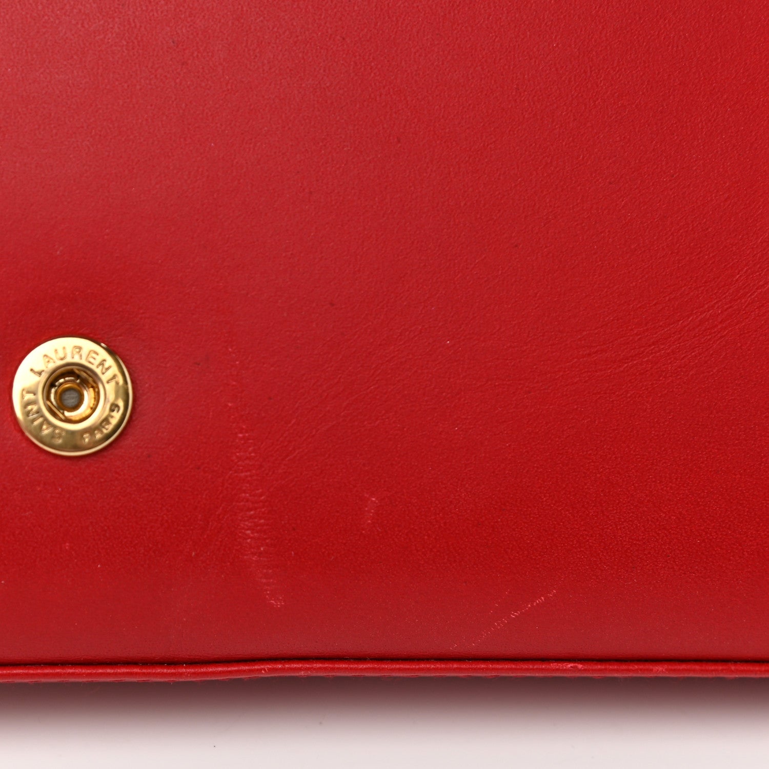 Saint Laurent Smooth Calfskin Classic Monogram Kate Wallet On Chain Red 12 of 14
