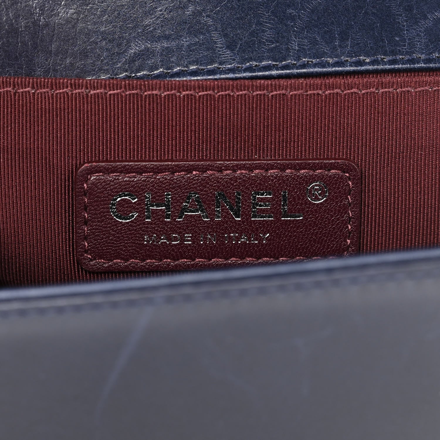 Chanel Glazed Calfskin Quilted Medium Boy Chained Flap Blue 6 of 14