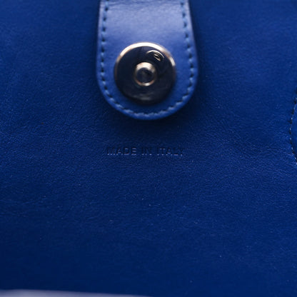 Christian Dior Calfskin Snakeskin Handle Addict Shopping Tote Blue 7 of 12