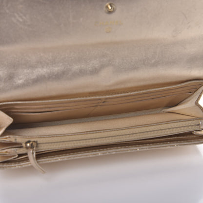 Chanel Metallic Quilted Flap Wallet Gold 5 of 13