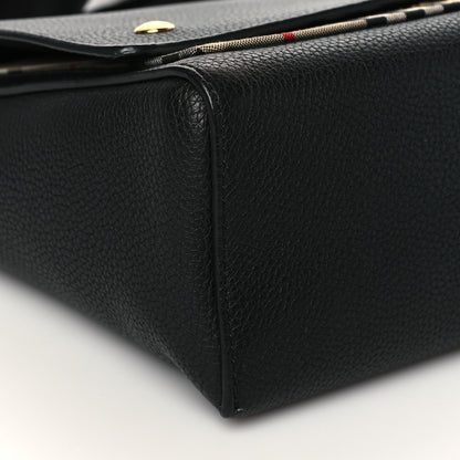 Burberry Grainy Calfskin Vintage Check Note Crossbody Bag Black 10 of 11