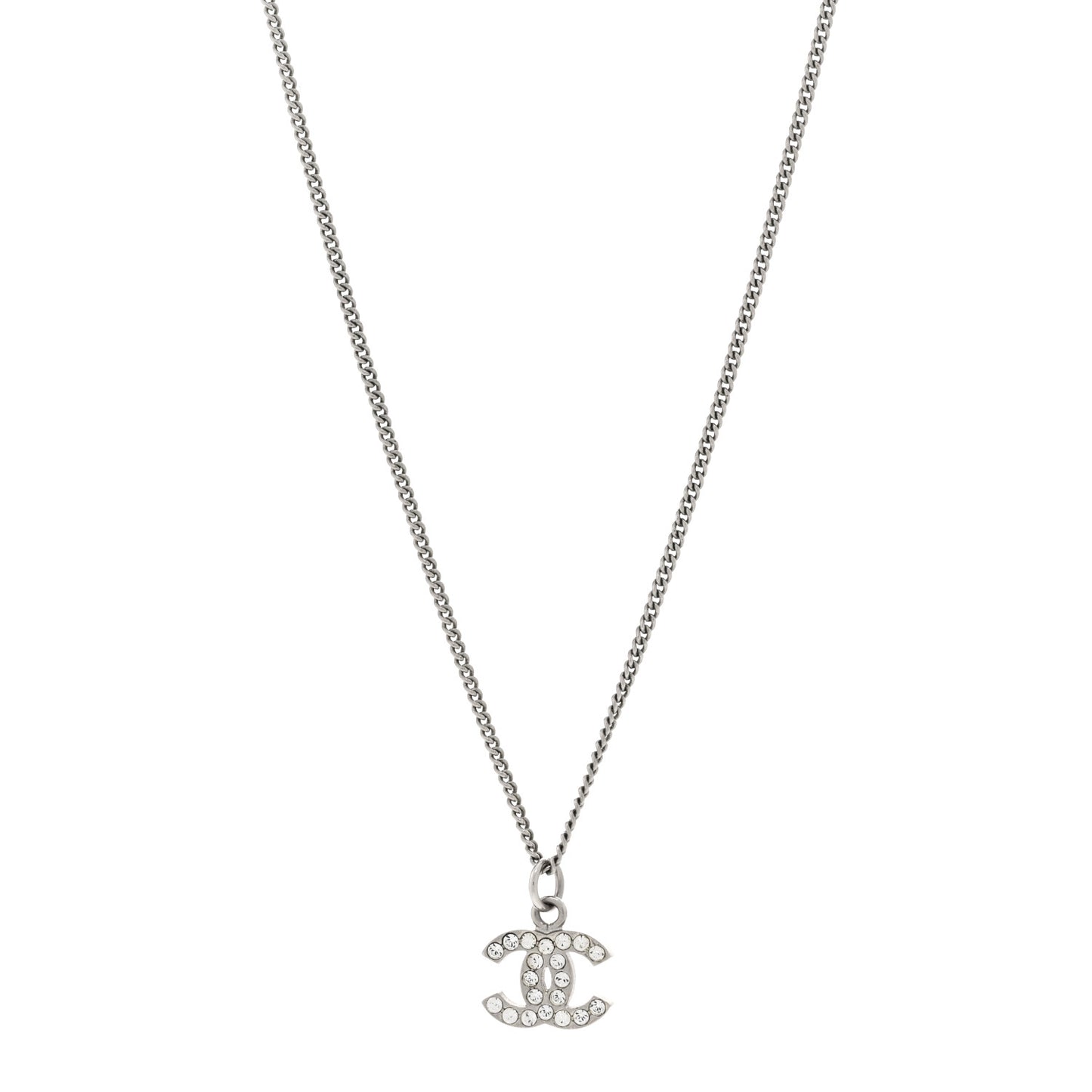 Crystal Timeless CC Necklace Silver