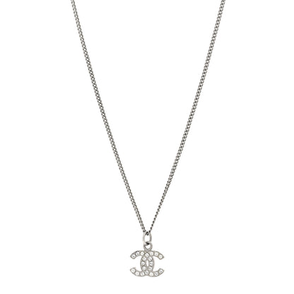 Chanel Crystal Timeless CC Necklace Silver 1 of 4