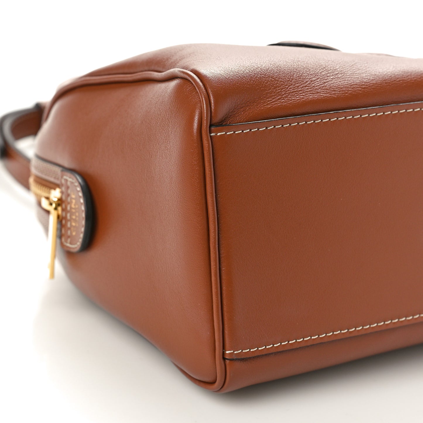 Smooth Calfskin Triomphe Small Boston Bag Tan