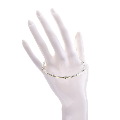 David Yurman Sterling Silver 18K Yellow Gold Peridot Confetti Bangle Bracelet 2 of 4