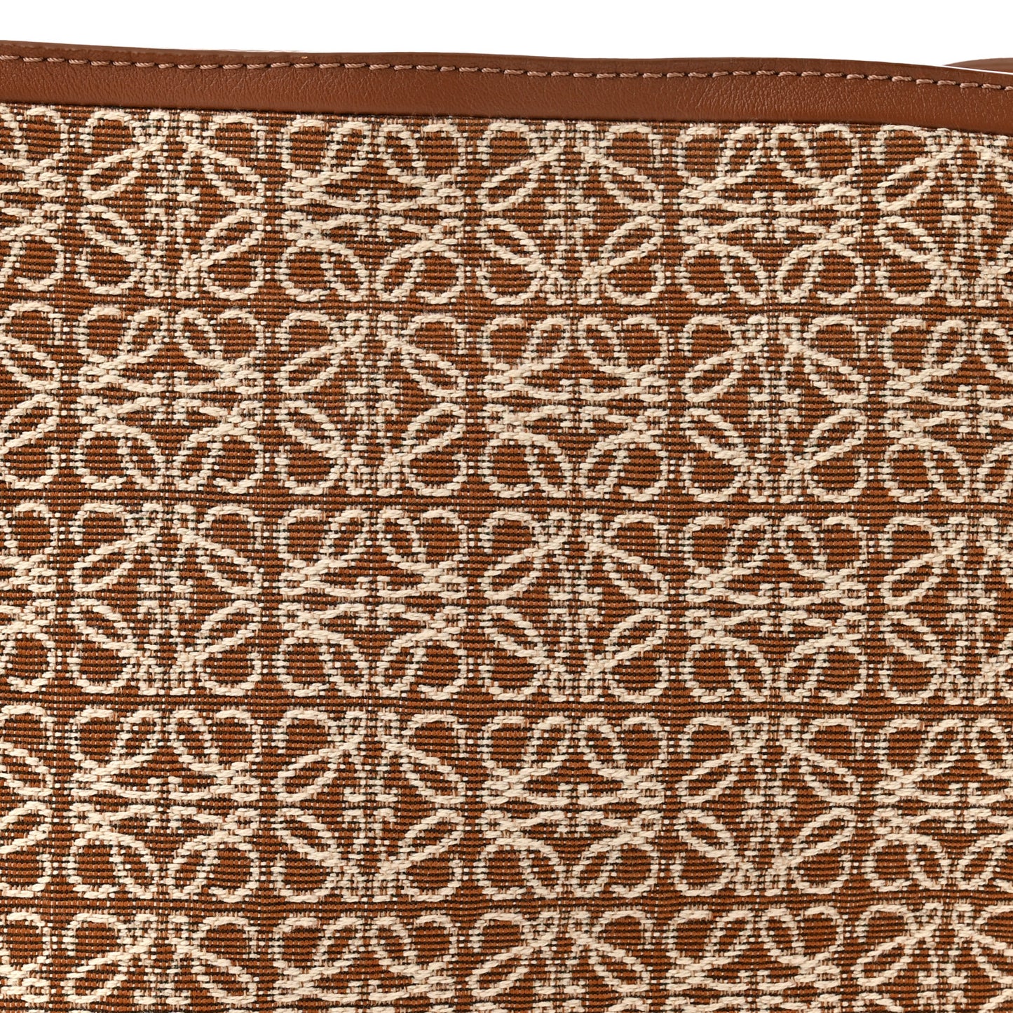 Jacquard Anagram Calfskin Mini Flamenco Knot Clutch Tan Pecan
