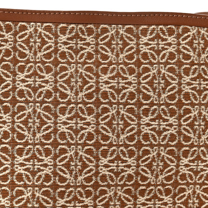 Loewe Jacquard Anagram Calfskin Mini Flamenco Knot Clutch Tan Pecan 9 of 9