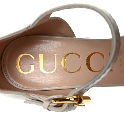 Gucci Nappa Horsebit Cross Strap 95mm Sandals 39 Mystic White 7 of 8