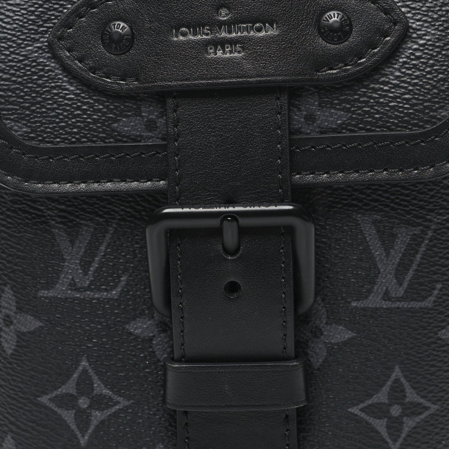 Louis Vuitton Monogram Eclipse Saumur Slingbag Black 7 of 9