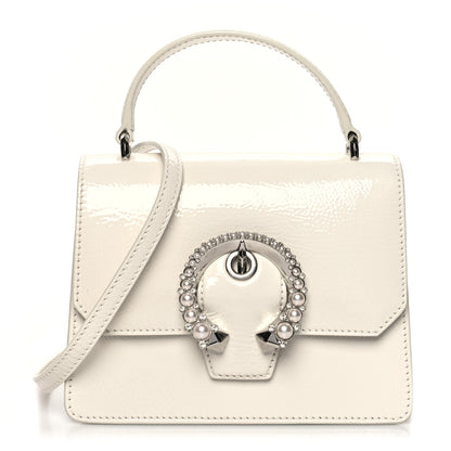 Jimmy Choo Textured Patent Calfskin Small Madeline Satchel Latte 1 of 13