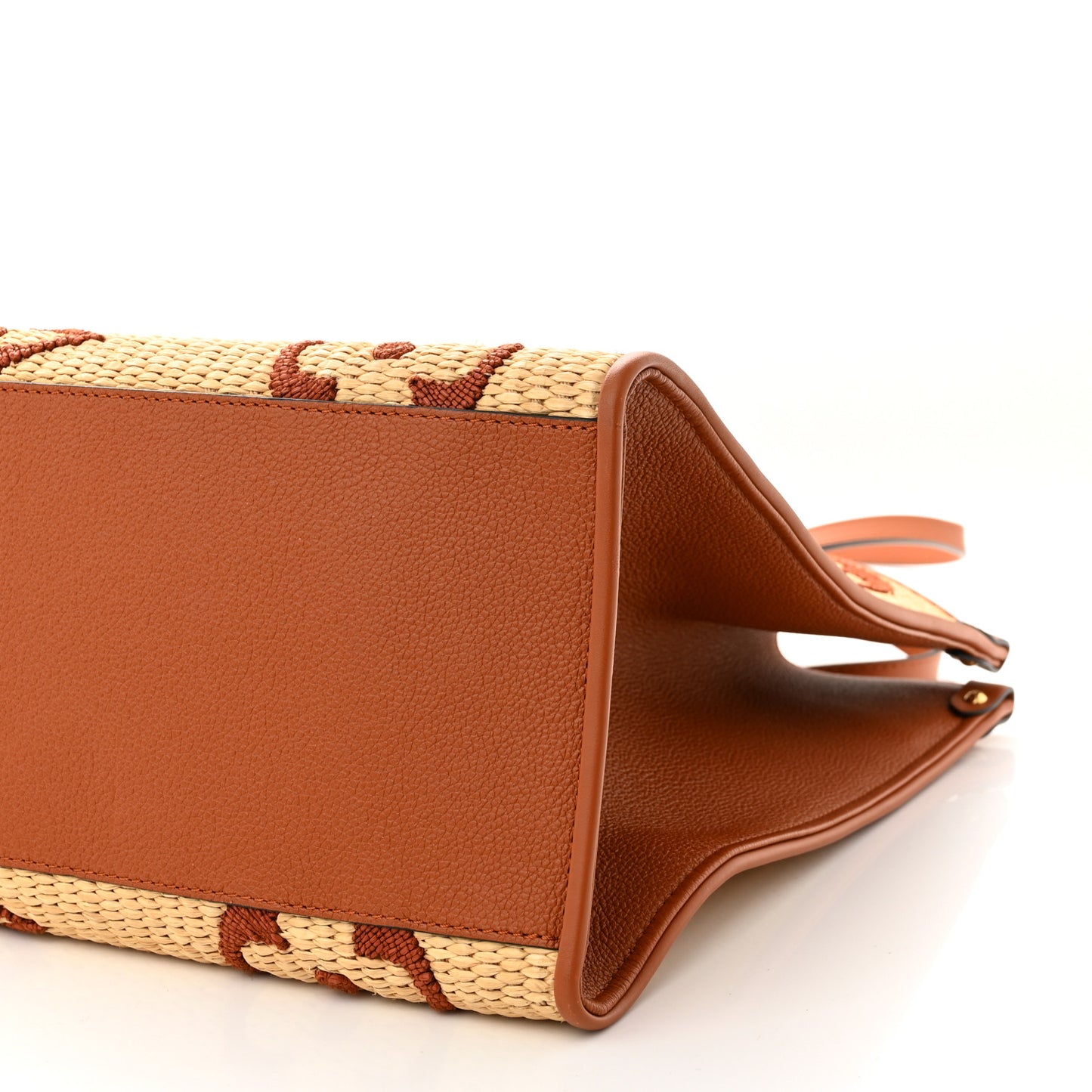 Raffia Calfskin Monogram Giant Onthego GM Tan