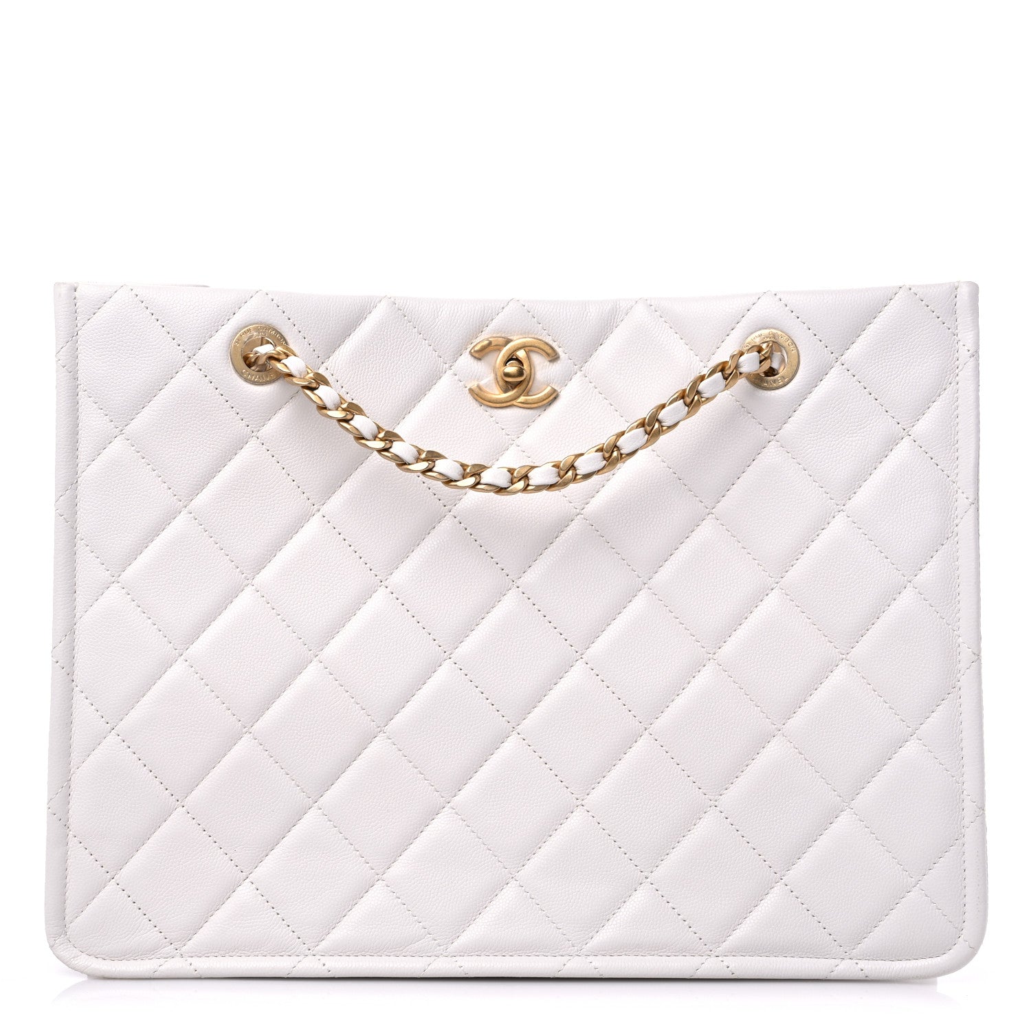 Chanel Caviar Quilted Sweet Classic Shopping Tote White 1 of 15