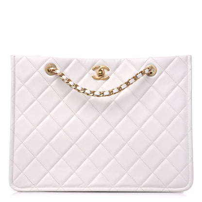 Chanel Caviar Quilted Sweet Classic Shopping Tote White 1 of 15