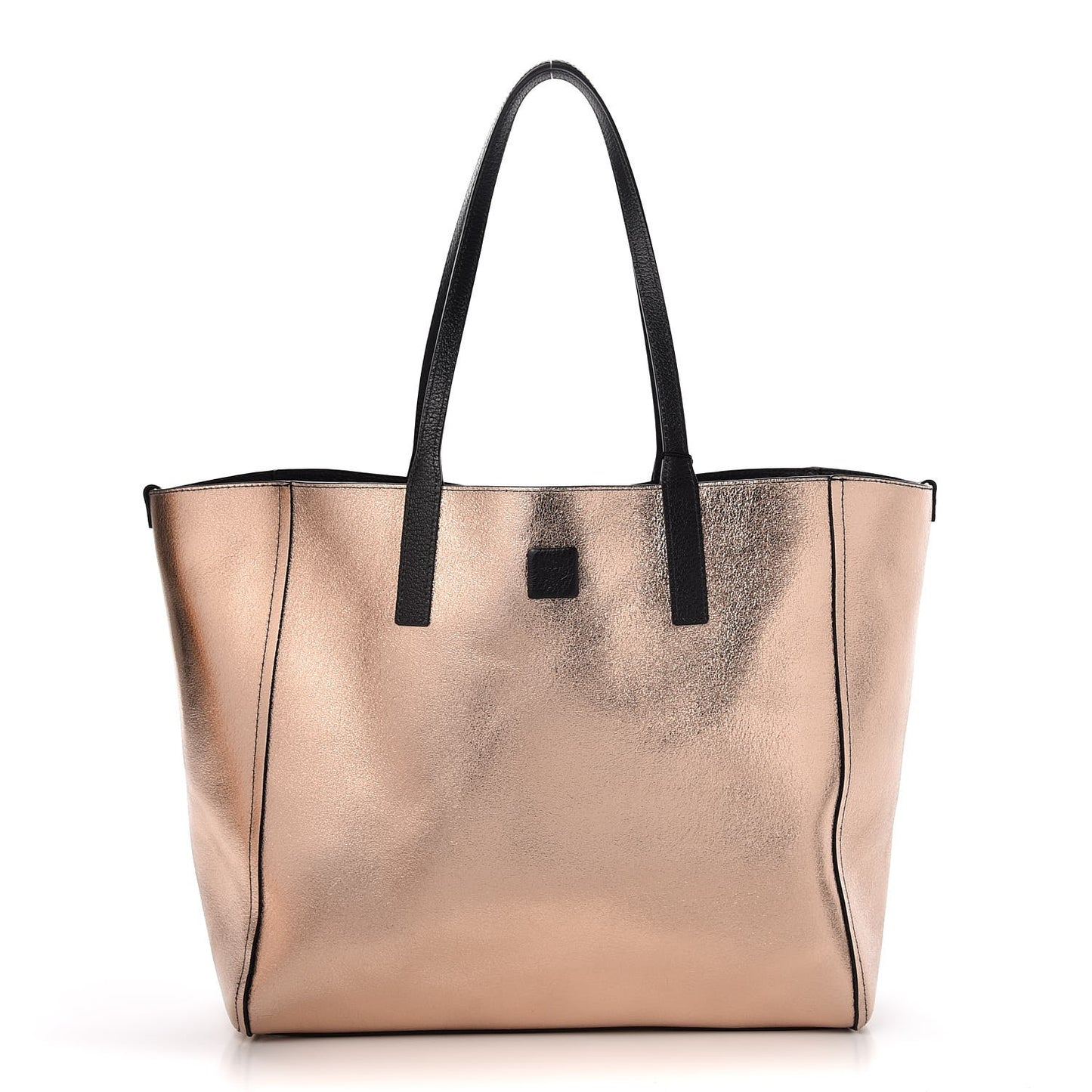 Grained Calfskin Medium Reversible Wandel Tote Black