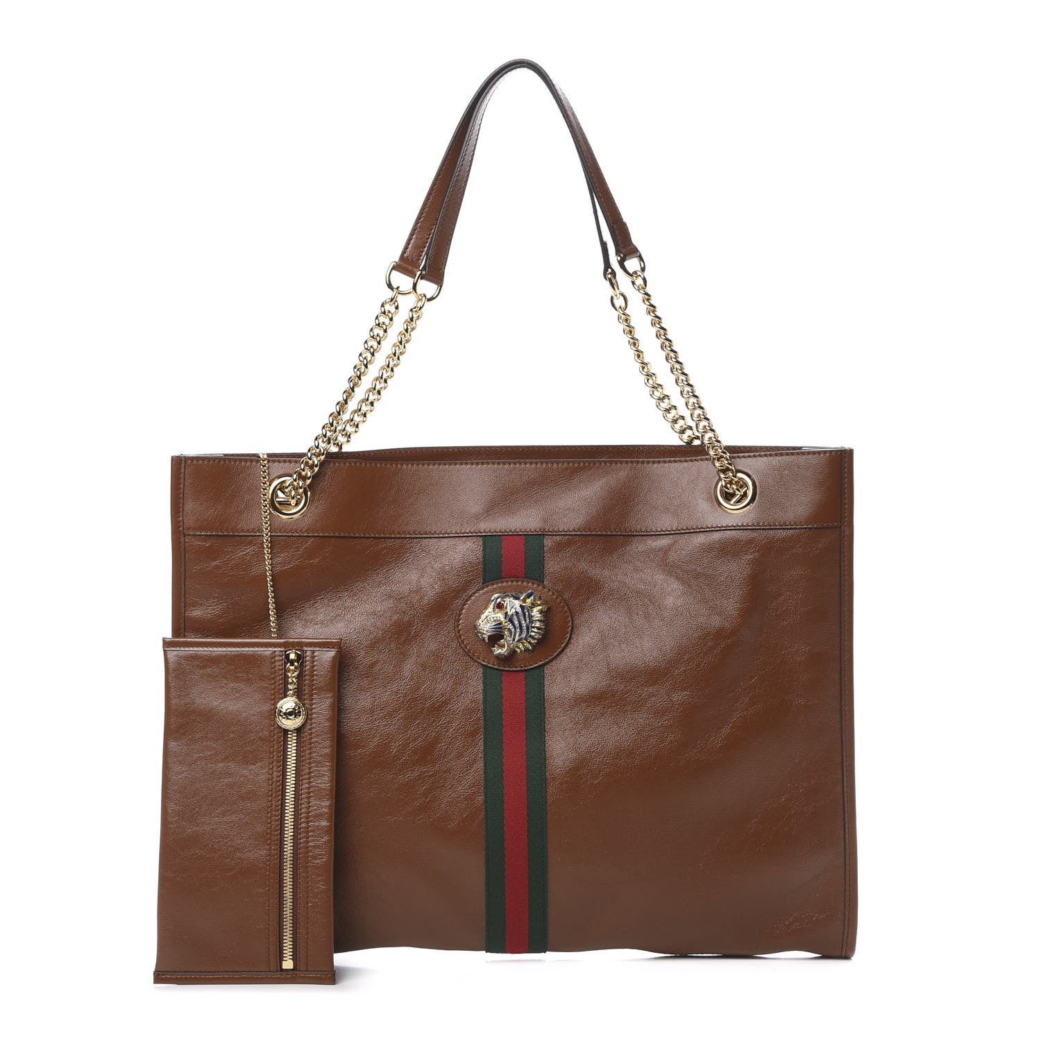 Gucci Calfskin Large Rajah Chain Tote Cuir 1 of 11