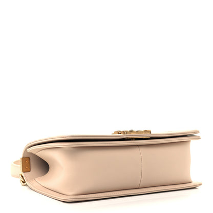 Chanel Caviar Suede Calfskin Chevron Medium Boy Flap Beige 4 of 12