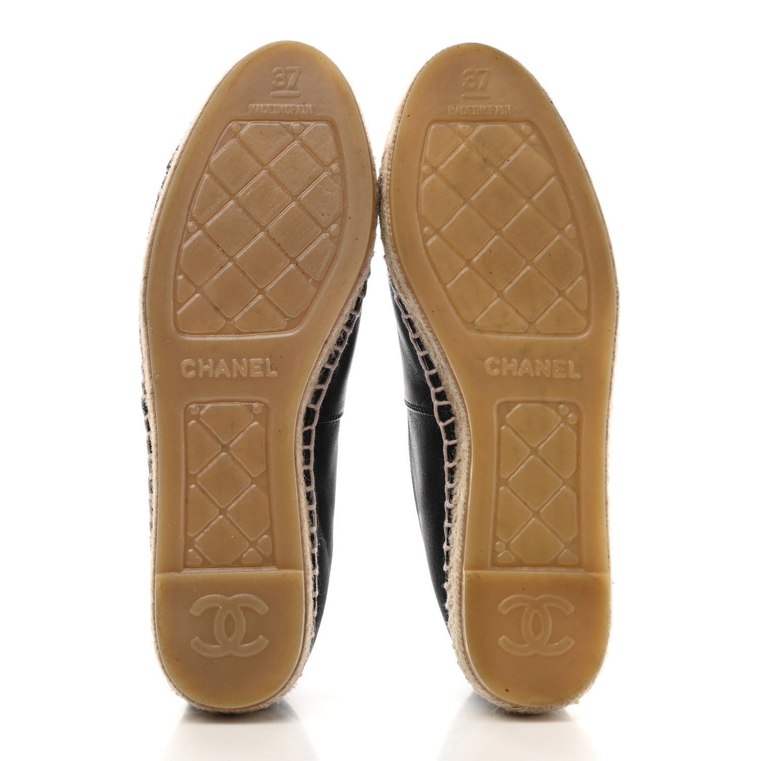 Chanel Lambskin CC Espadrilles 37 Black 5 of 10
