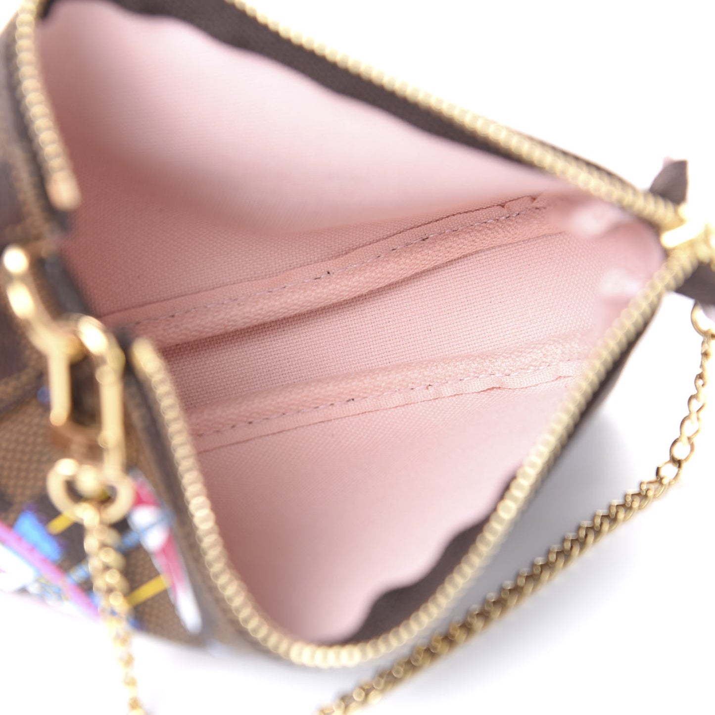 Damier Ebene 2020 Christmas Animation Big Wheel Mini Pochette Accessories Rose Ballerine