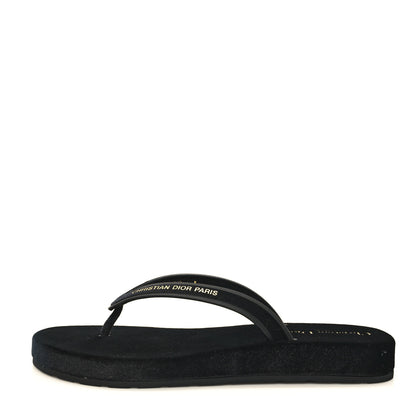 Christian Dior Velvet Diorsea Thong Sandals 40 Black 1 of 9