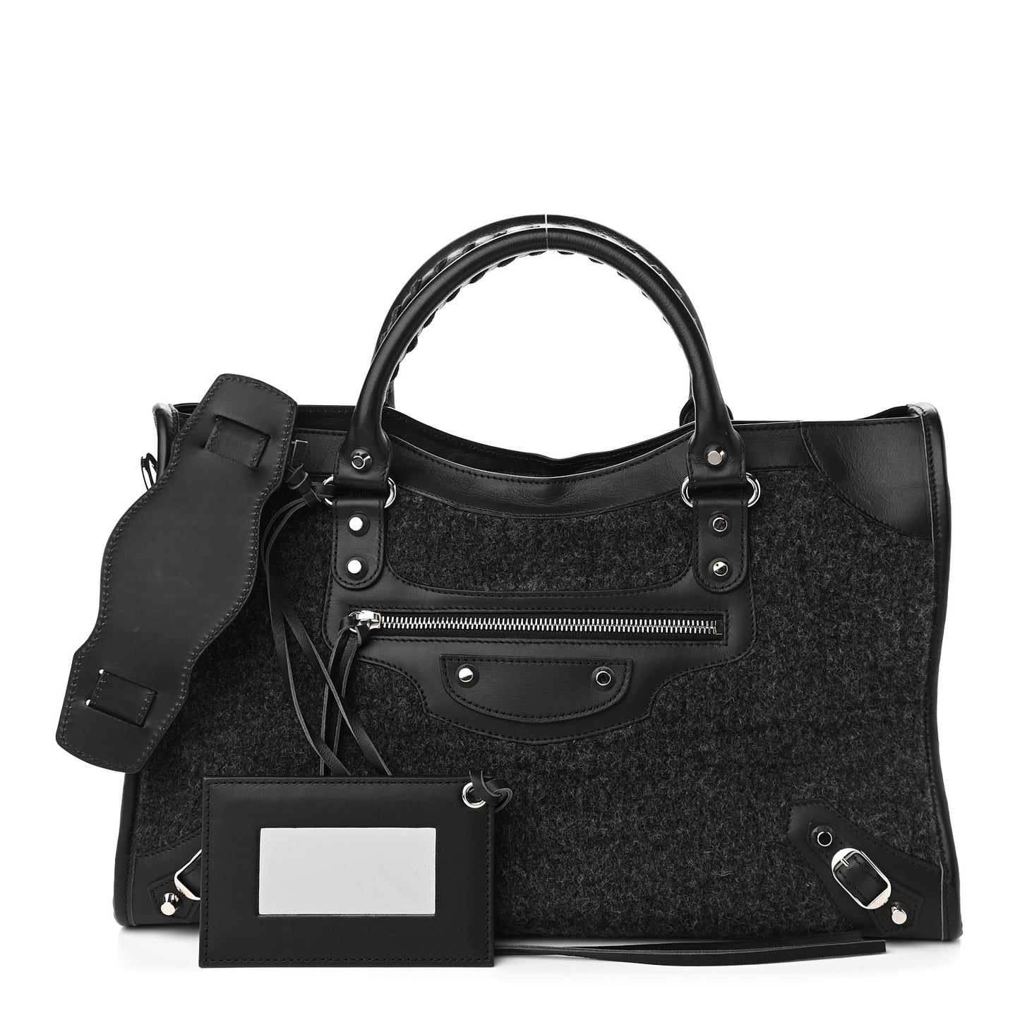 Alpaca Calfskin Classic Silver Hardware City Black