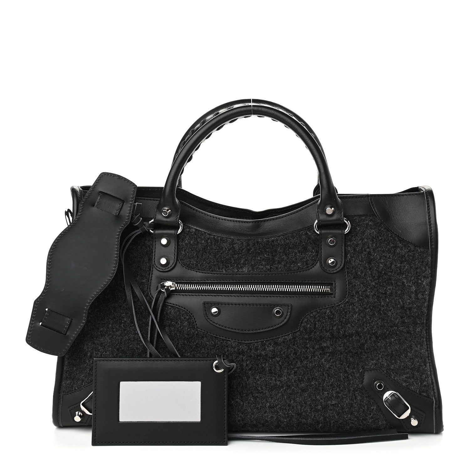Balenciaga Alpaca Calfskin Classic Silver Hardware City Black 1 of 9