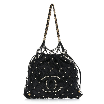 Chanel Nylon Pearl Coco Beach Net Tote Black 1 of 11