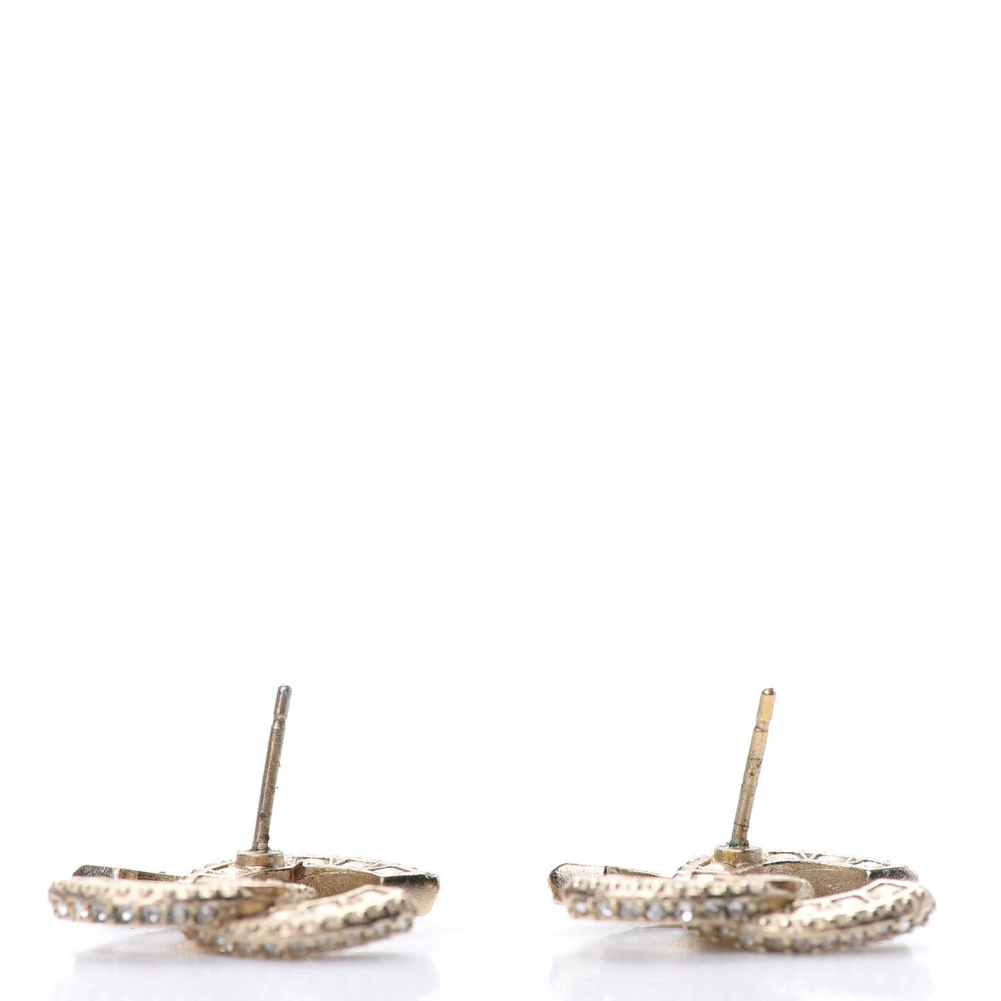 Crystal Timeless CC Earrings Light Gold