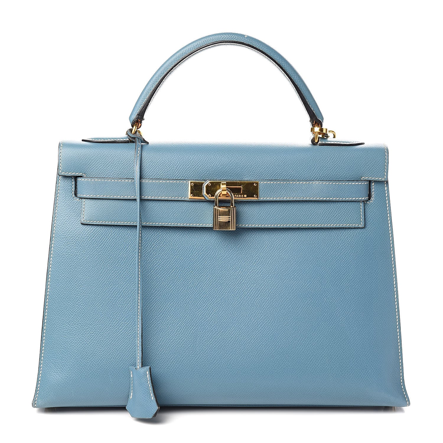 Hermes Epsom Kelly Sellier 32 Blue Jean 1 of 36