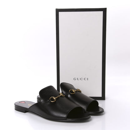 Gucci Malaga Kid Horsebit Slide Sandals 40.5 Black 10 of 10