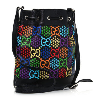 Gucci GG Supreme Monogram Psychedelic Bucket Bag Black 3 of 12