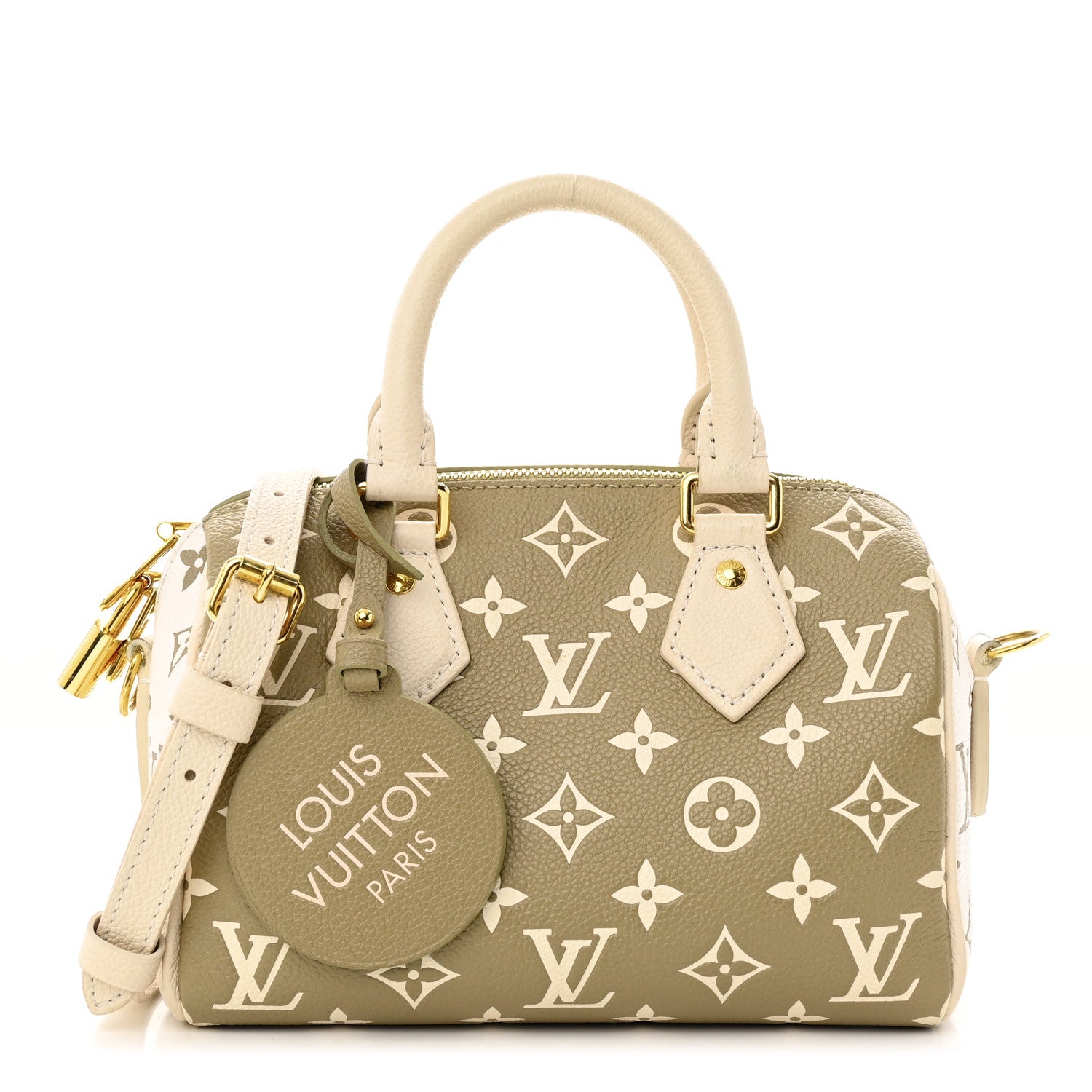Louis Vuitton Empreinte Monogram Spring in the City Speedy Bandouliere 20 Kaki Beige Cream 1 of 12