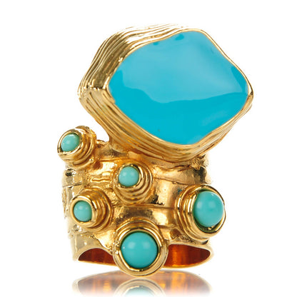 Saint Laurent Enamel Arty Ring Turquoise 1 of 6