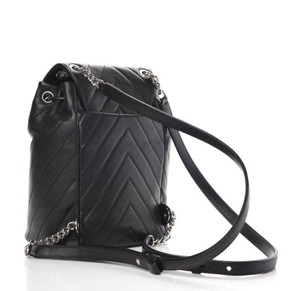 Chanel Calfskin Mini Coco Chevron Backpack Black 2 of 8