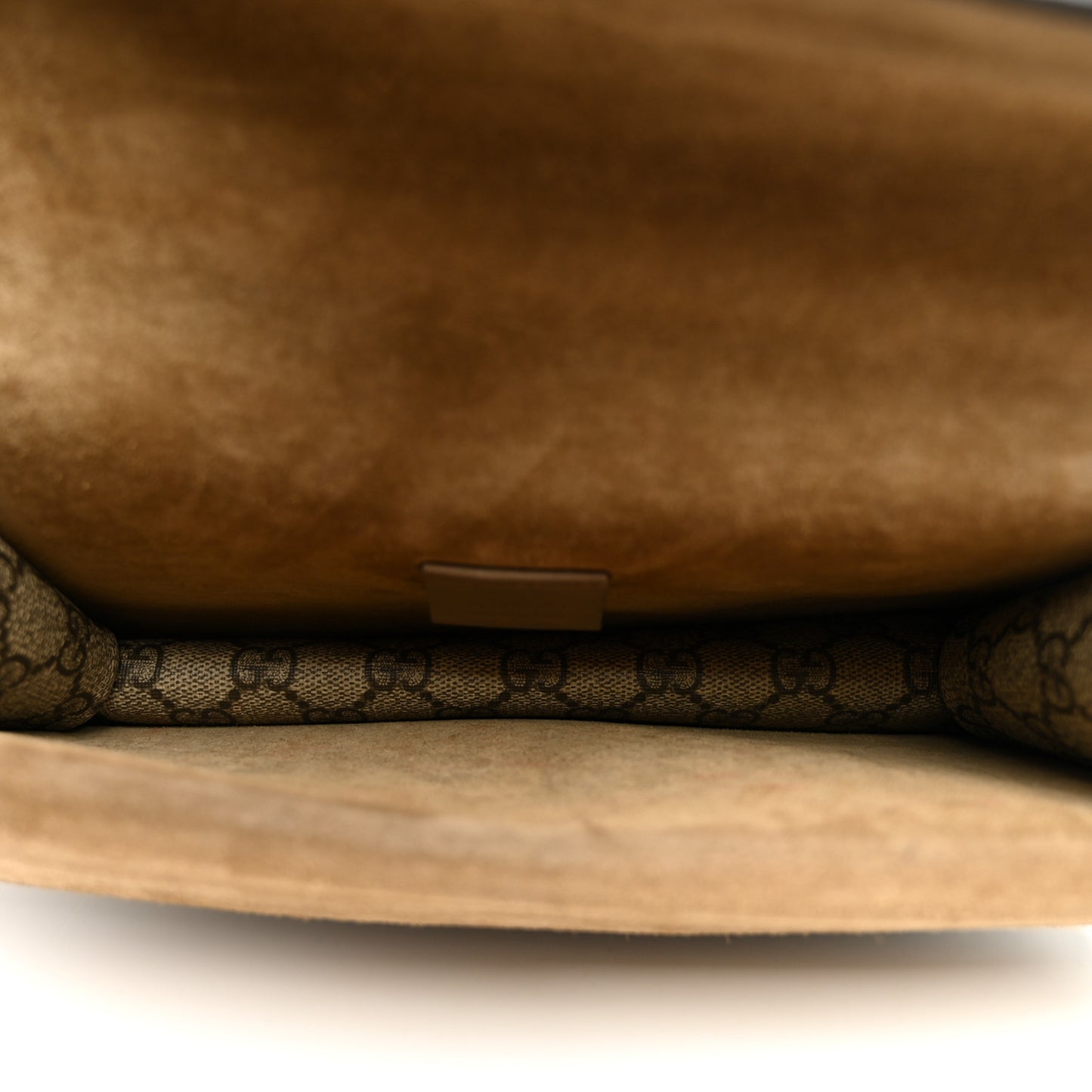 GG Supreme Monogram Suede Crystal Small Dionysus Shoulder Bag Beige Ebony Taupe