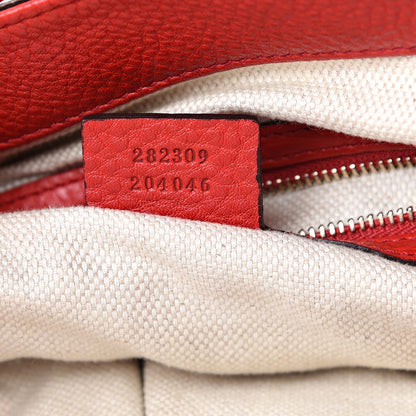 Gucci Pebbled Calfskin Medium Soho Shoulder Bag Red 6 of 14