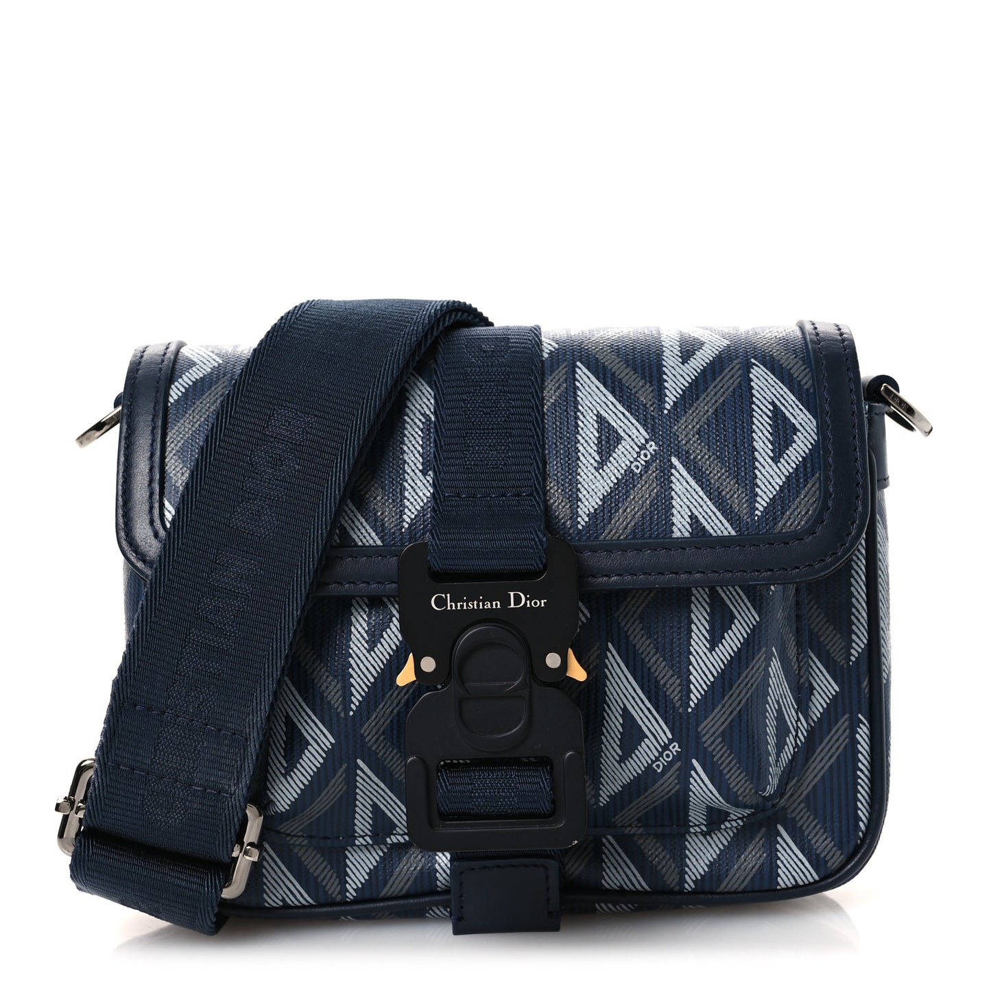 Coated Canvas CD Diamond Mini Hit The Road Bag Navy Blue