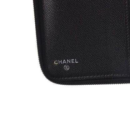 Chanel Caviar Large Sevruga Zip Around Organizer Wallet Black 6 of 9