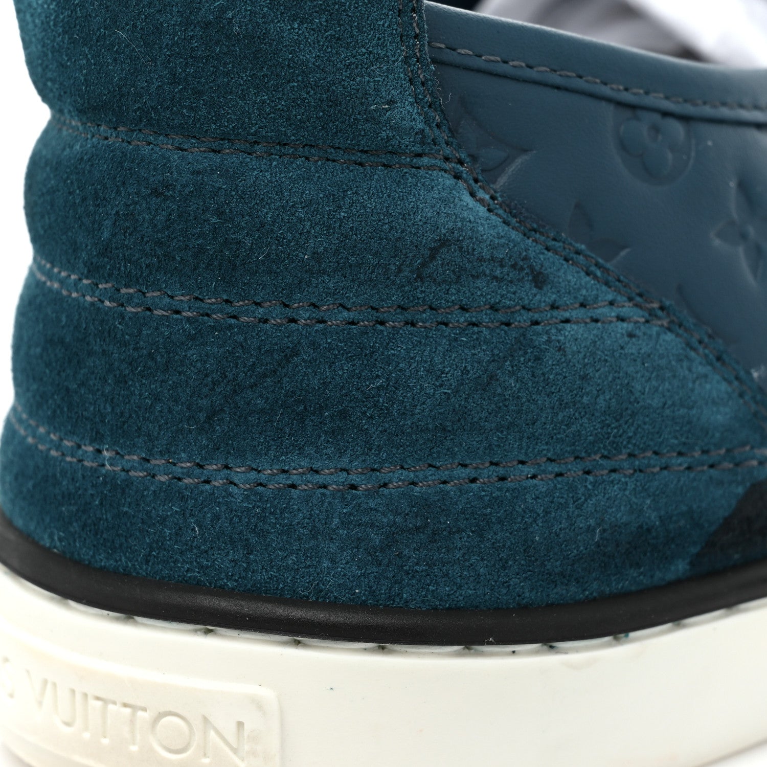 Louis Vuitton Calfskin Embossed Monogram Punchy Sneakers 38.5 Blue 10 of 11