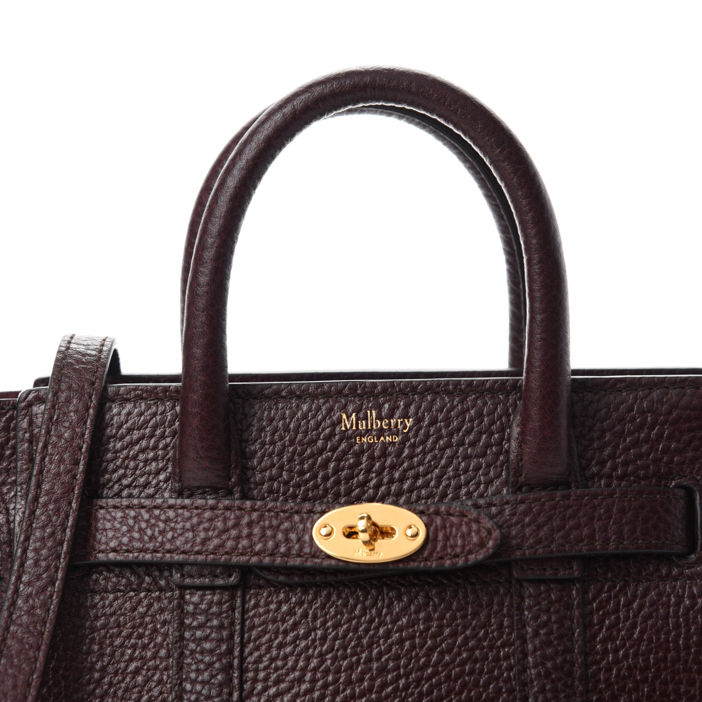 Small Classic Grain Micro Bayswater Zip Tote Oxblood